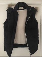 Hudson Rose Gilet Womens Uk 12 Black Fleece Fleece Lined Faux Fur Trimmed Hood