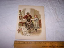 Antique W.C. Book Illustration LADY GIRL BABY DOLL Estate Find Unknown Source