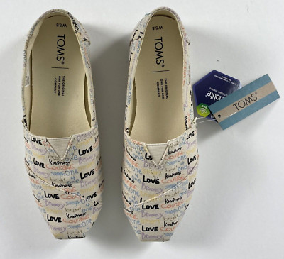 TOMS Alpargata ''Multi Girl Power Print'' Shoes Size 5.5 Women's *New In Box*