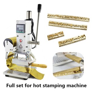foil stamping leather machine letters alphabet embossing press brass
