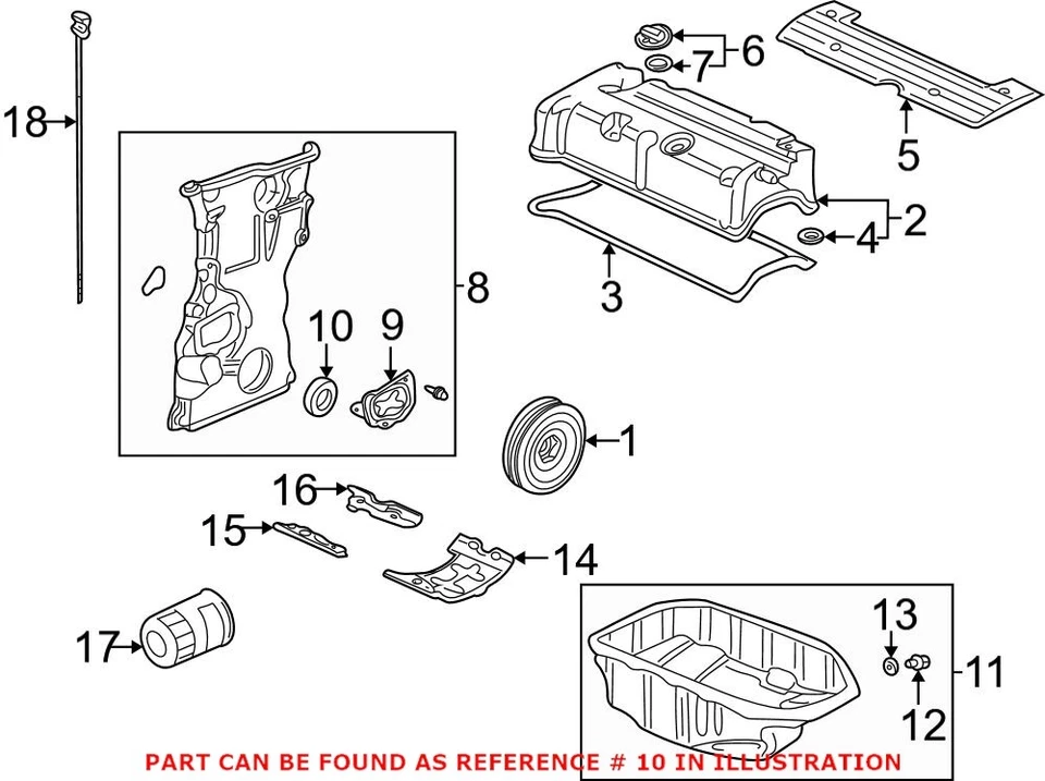 Sello de cigüeñal de motor genuino OEM para Honda 91212PNC003 Foto 3 de 3