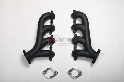 1.75'' FLOWTECH 304SS BLACK CERAMIC SWAP EXHAUST MANIFOLDS FOR LS GM ENGINE SWAPS