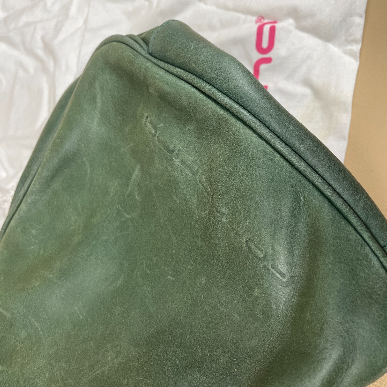 Fornarina Clutch Bag Handbag Elisabette Green Diamante Crown Charm Leather Small image 10