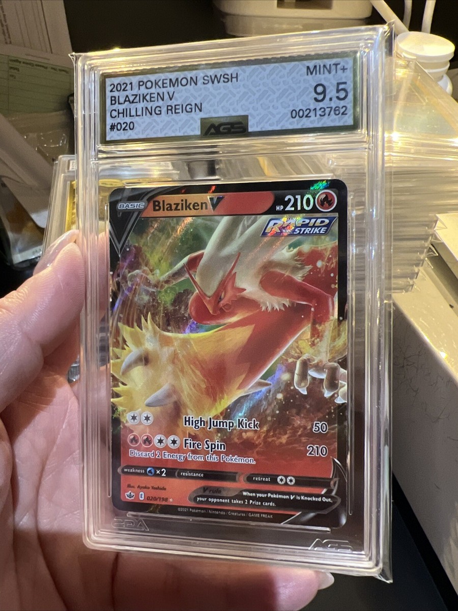 2021 Pokemon SWSH Chilling Reign Blaziken V #020 Graded AGS 9.5