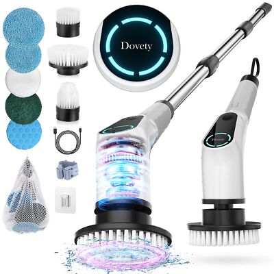 Electric Spin Scrubber Cordless Cleaning Brush Shower Scrubber With 8 Replaceabl