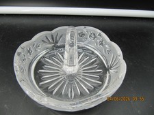Vintage Oneida Southern Garden Clear & Frosted Crystal Ring Holder