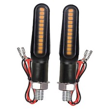 Motorcycle Blinkers Indicator Sequential Turn Signal Amber LED Lamp Pack of 2