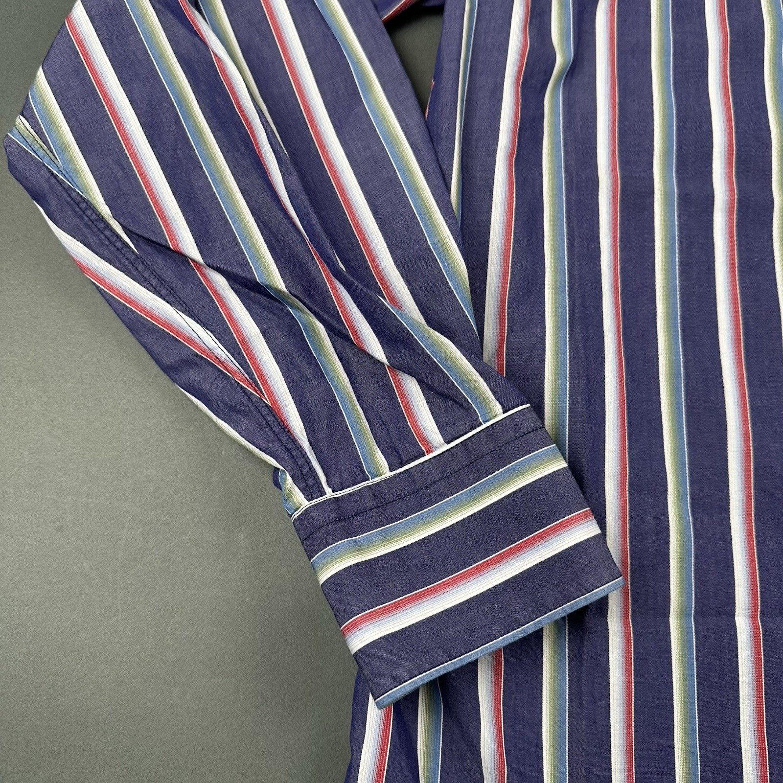 Lacoste Men's Dress Shirt Striped Collared Cotton Button Up Size 42 thumbnail 9