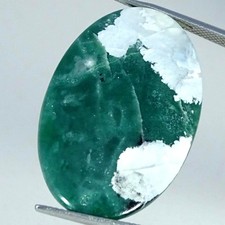 25.80Cts Natural Handmade Aqua Chalcedony Oval Cabochon Gemstone 22X34X4MM