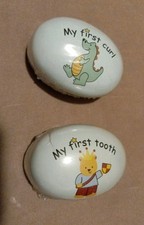 My First Tooth My First Curl Trinket Boxes Baby Blue Color NEW 
