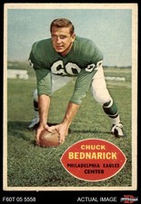 1960 Topps #87 Chuck Bednarik Misspelled as Bednarick Eagles HOF UER Penn 3 - VG