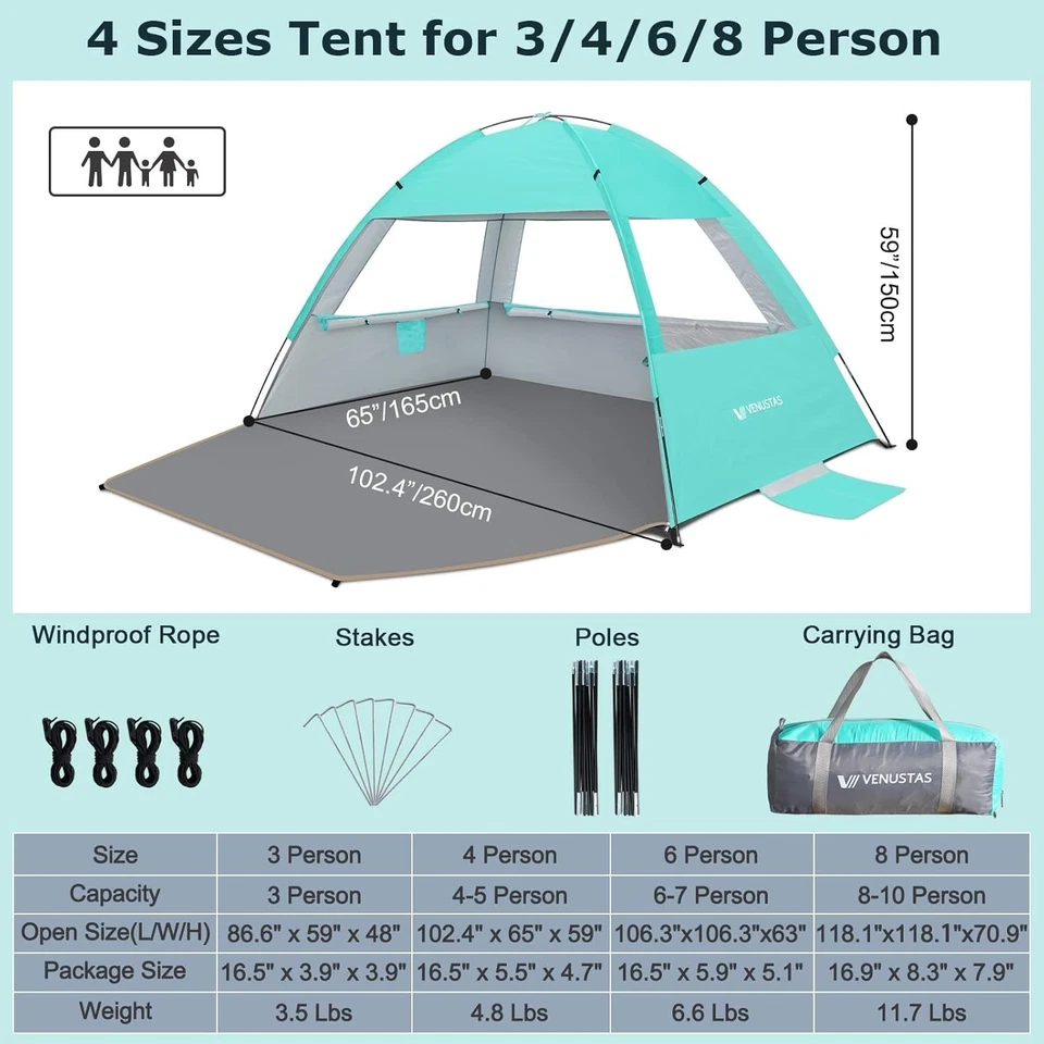 Beach Tent with Ventilation & Easy Setup – Enjoy Outdoor Adventures - Image 4 of 4