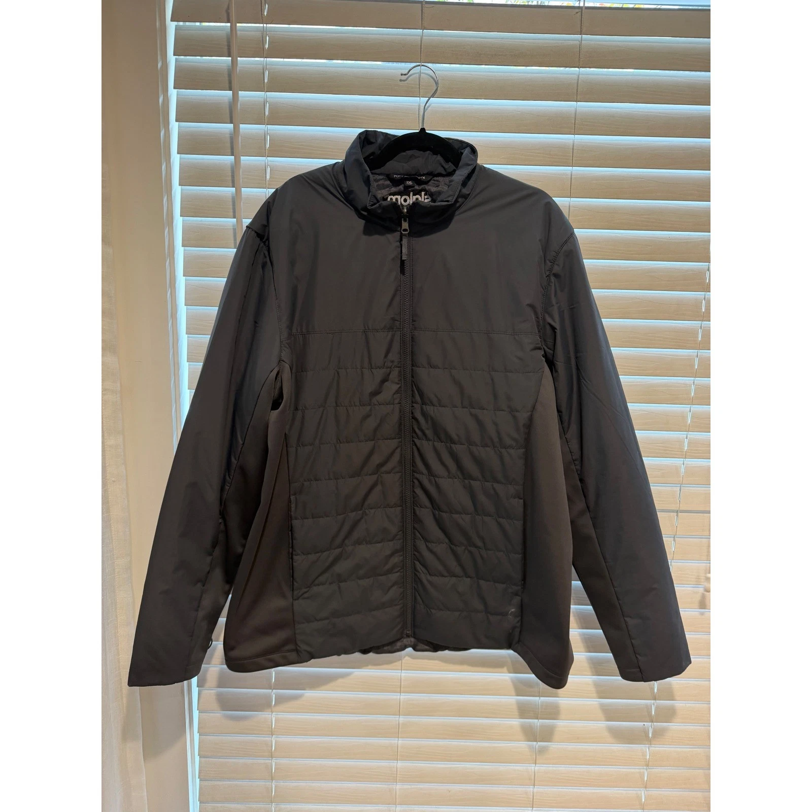 Port Authority Slalom Mens 2XL Gray Hybrid Quilted Full Zip Puffer Jacket J335