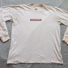 Supreme Long Sleeve Shirt Mens Medium White Box Logo Tee Made USA