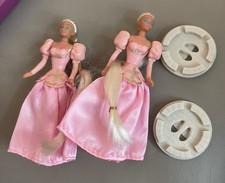Vintage Lot of 2 McDonald's 1996 Barbie Rapunzel 2 Toy Complete No Bag