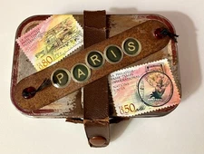 Paris Suitcase - Original Assemblage Construction Mixed Media Art Sculpture Tin