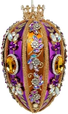 Mark Roberts Pre-order Faberge Jewel Egg Ornament , Copper/Purple - 7.5 Inches