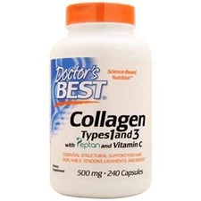 Doctor's Best Collagen Types 1 and 3 with Peptan and Vitamin C  240 caps