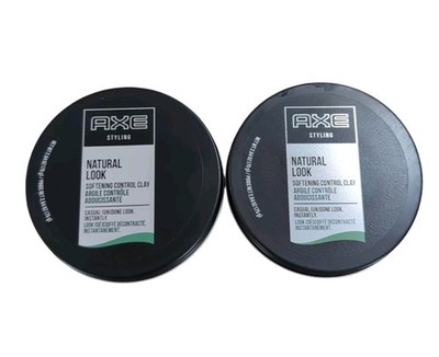 Axe Natural Look Softening Control Clay x2 Medium Hold Medium Shine New