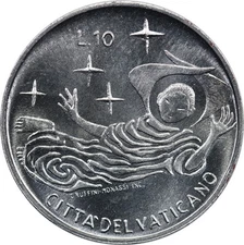 Vatican City - 10 Lire - 1969 - Unc - Angel in Flight