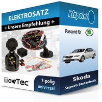 Towtec E-Satz 7Polig Universell Passend für Skoda Superb Stufenheck