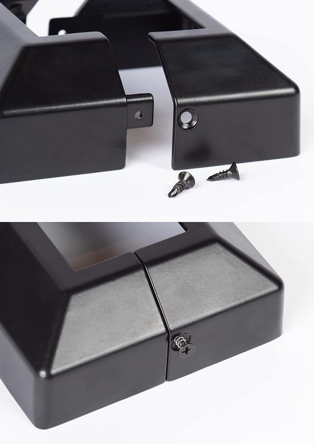 Post Cover Plate for 2" Floor Flange, 2-Piece, Flange Base 2'' cover, Black 