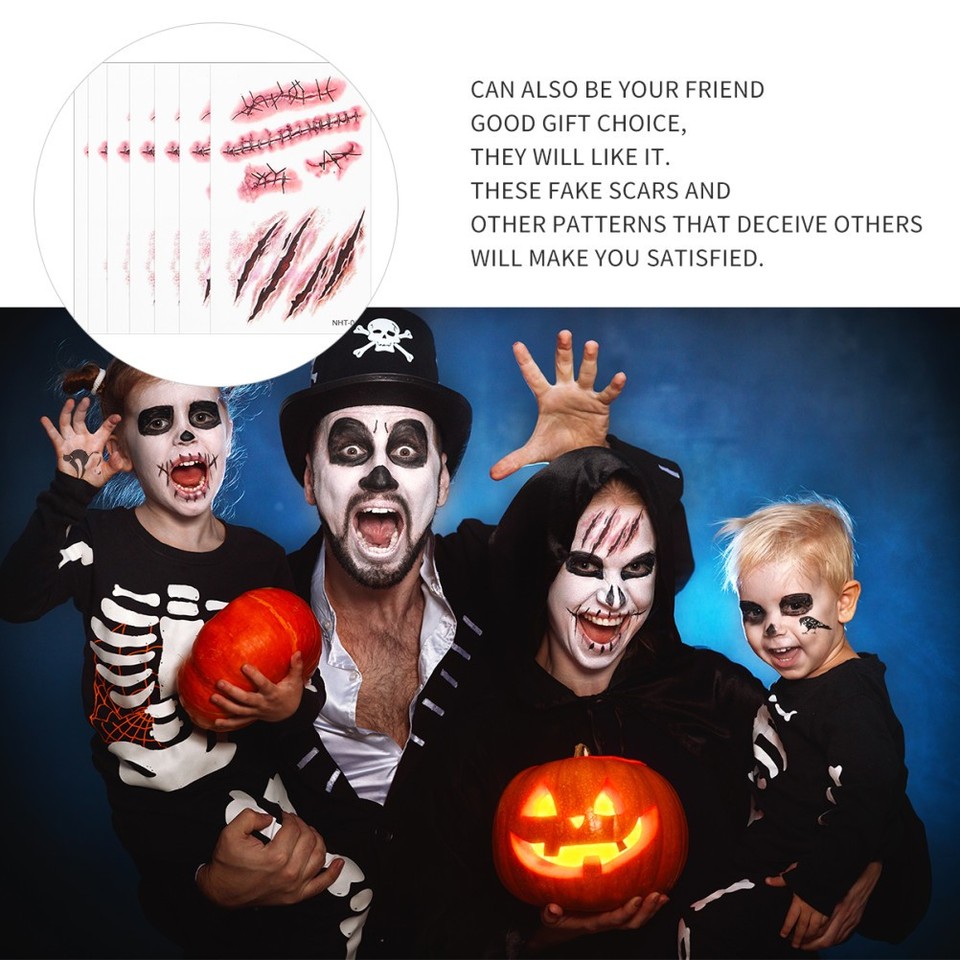 30pcs Scary Halloween Sticker Scar Sticker Fake Scar Decal Stickers ...