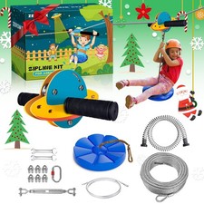 Zip Line Kit for Kids and Adults Outdoor, UFO Trolley 75/100/120/150ft Ziplin...