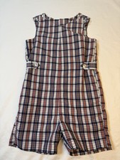 VTG 70s Imps Originals Tartan Plaid Jon Jon Romper Overalls Boys Size 4 USA Made