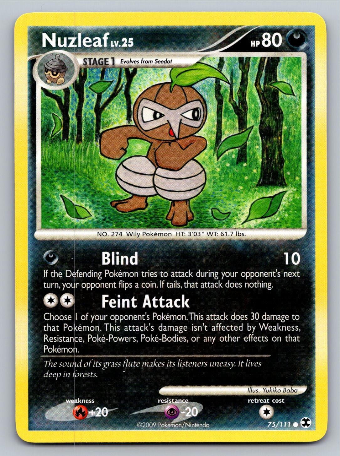 Nuzleaf 75/111 Common Rising Rivals Pokemon Lightly Played