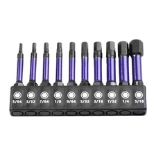 10 Piece Magnetic Hex Head Screwdriver Bit Set Wear Resistant and Long Lasting