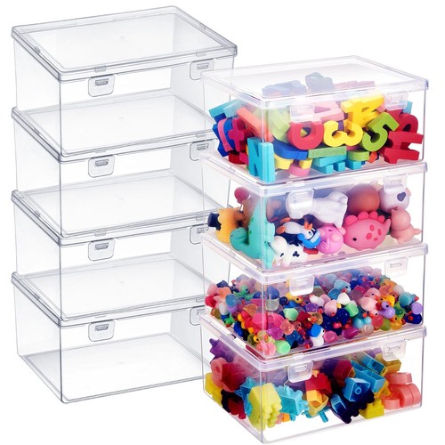 SiliFine 8 Stück 7,09 x 5,2 x 3,43 Zoll Kunststoff Spielzimmer und Gaming Aufbewahrung Org...