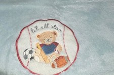 Baby Blanket Lt Blue Fleece Soft Embroidered ...