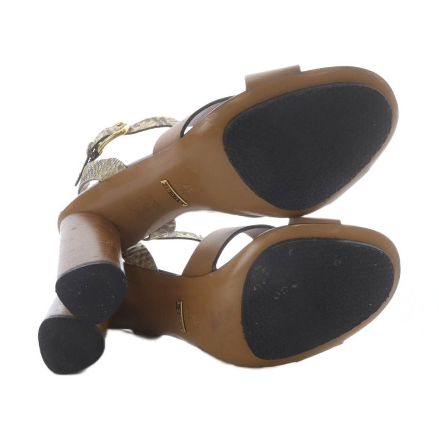 Gucci High Heel Sandals Python Strap Leather 37 B… - image 4