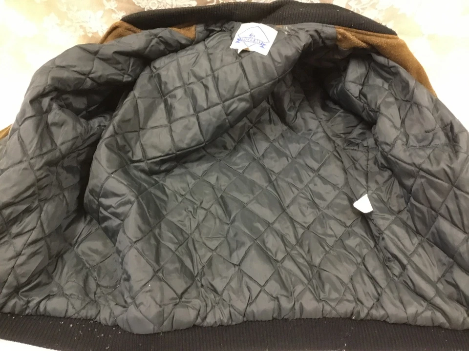 Vintage Varsity Jacket brown Wool black Leather Talon Zip XL Trader Bay vintage - Image 4 of 4