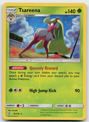 Tsareena 19/236 -LP- Holofoil Pokemon EN SM - Unified Minds