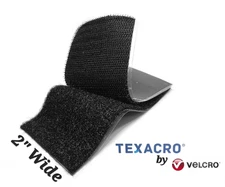 2” Wide x 4” (Inch) VELCRO® Brand TEXACRO Stick-On Strip (Hook & Loop) - Black