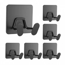 Adhesive Shower Hooks for Inside - Extra Sticky Stainless, Razor Holder Showe...