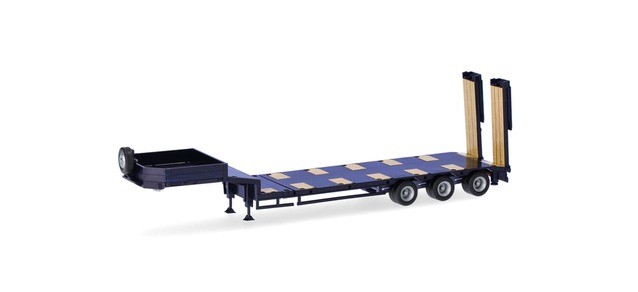 Herpa 076371-010 - 1/87 Goldhofer Semitieflader Of Ramps 3achs, Ultramarine Blue