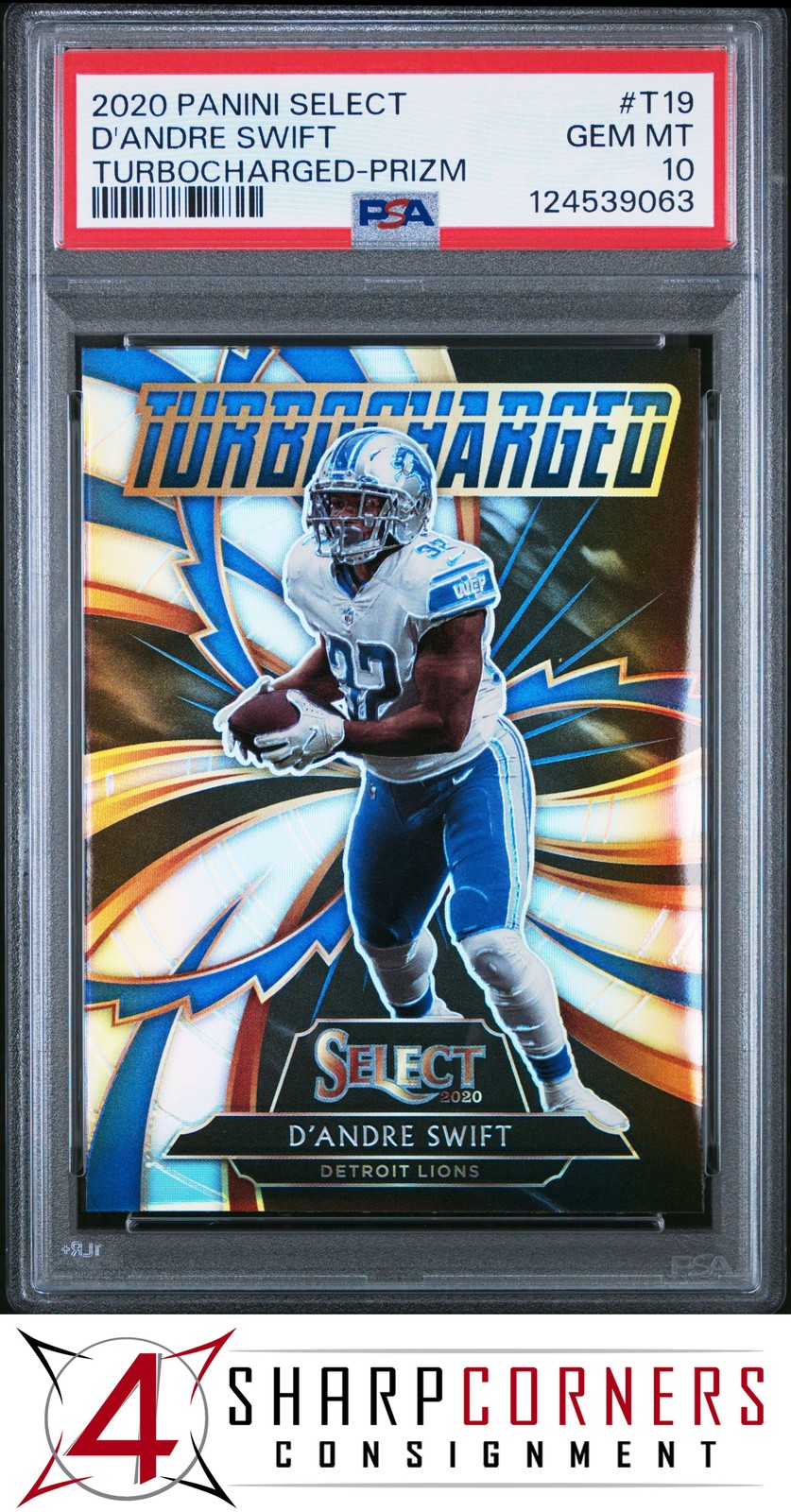 D'Andre Swift Panini Select Turbocharged #T19 Prizm