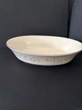 Lenox Hadley Oval Serving Bowl, Platinum Trim.