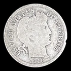 1916 Barber Silver Dime