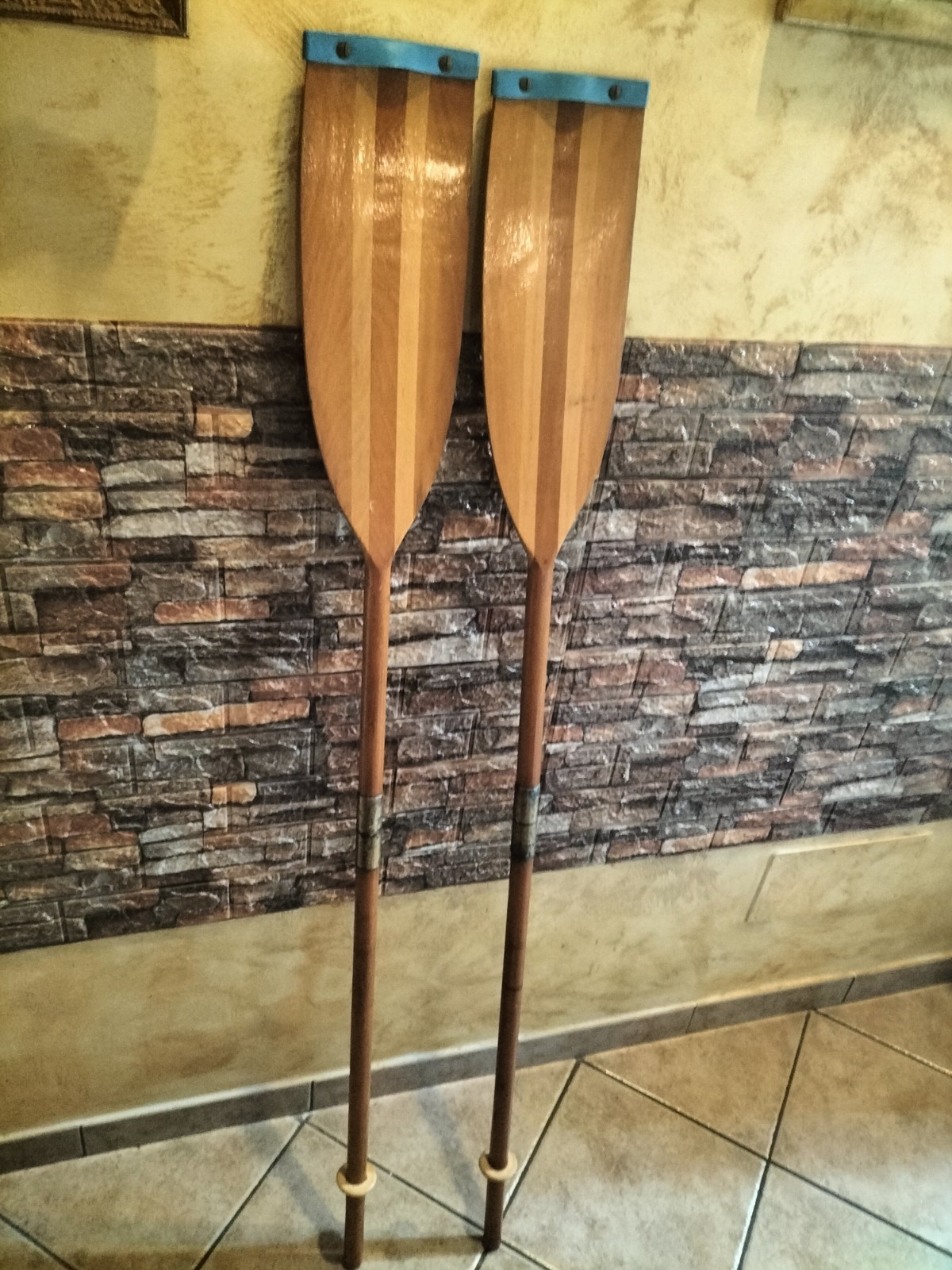 Remi In Legno Accessori Nautica D'epoca, Vintage Decorazione Collezione Ottimi
