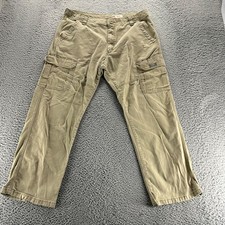 Wrangler Cargo Pants Mens 36x30 Beige Cotton Stretch Relaxed Workwear