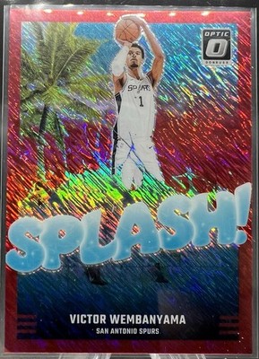 2024 Donruss Optic VICTOR WEMBANYAMA Splash! Red Shimmer Prizm Insert 18/75