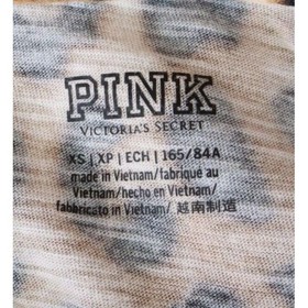 Victoria's Secret PINK Shirt Womens XS Brown Leopard Print Cotton Short Sleeve