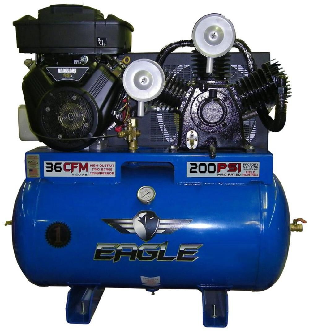 Стационарный газовоздушный компрессор Eagle Compressor объемом 55 галлонов 969790₽
