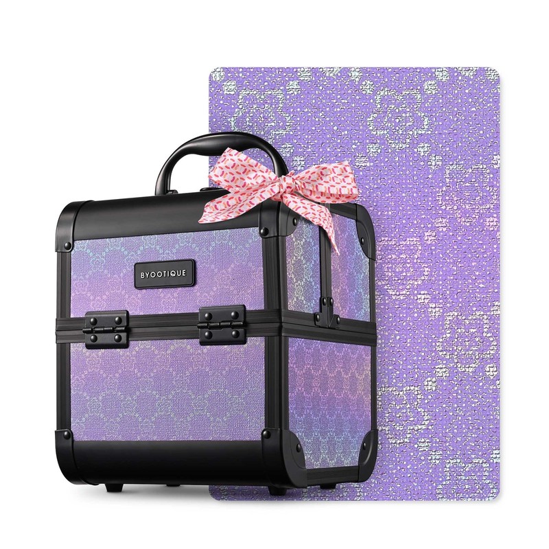 Byootique Makeup Train Case Cosmetic Organizer w/ Mirror Artist Charm