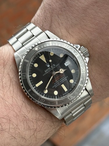 1972 Rolex Sea Dweller 1665 Double Red MK3 Dial Box Papers Arabic Date Serviced