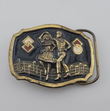1984 Square Dance Belt Buckle No H1262 The Great American Buckle Co USA Vintage
